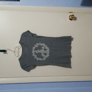 Xhilaration Peace Flower Sign S Dark Gray And White Shirt